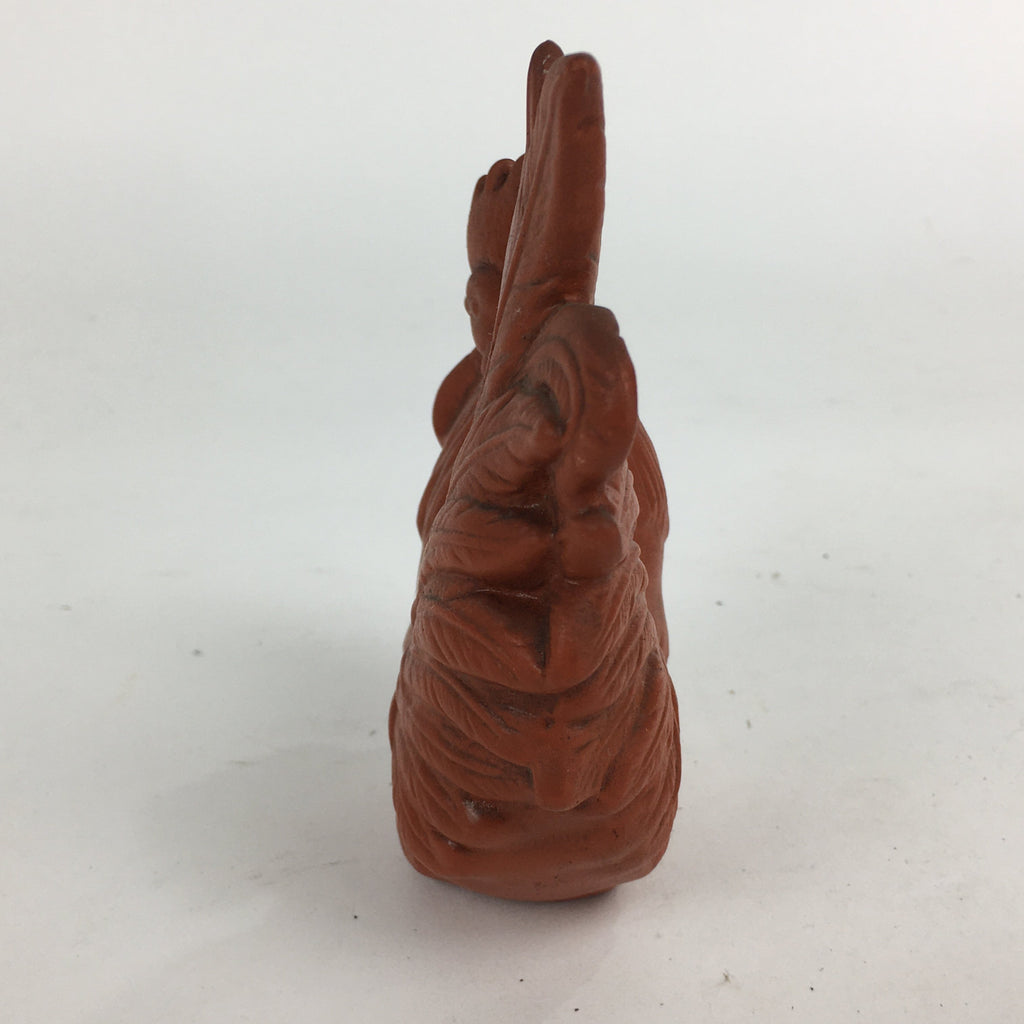 Japanese Ceramic Zodiac Chicken Statue Vtg Red Clay Lucky Charm Figurine BD704