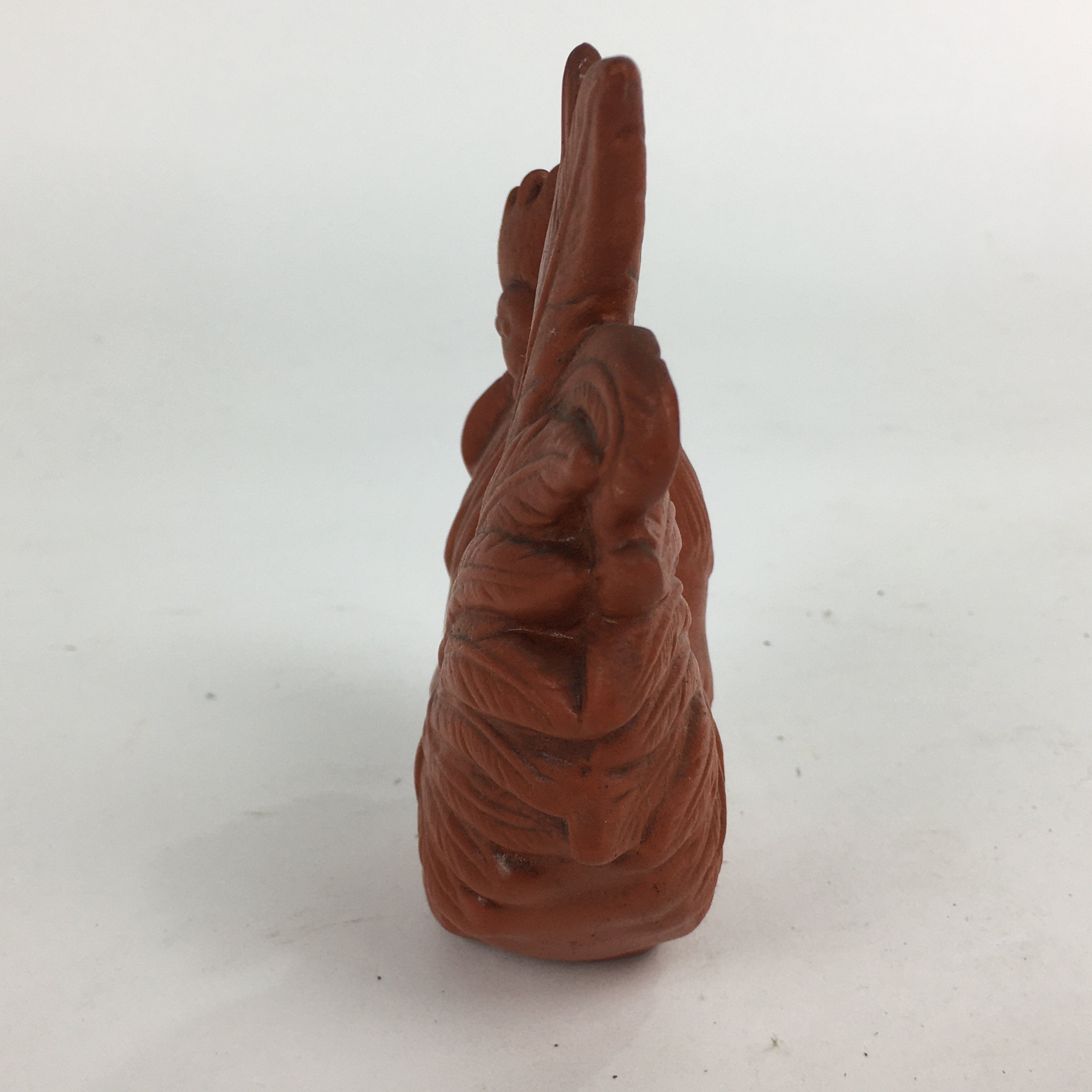 Japanese Ceramic Zodiac Chicken Statue Vtg Red Clay Lucky Charm Figurine BD704
