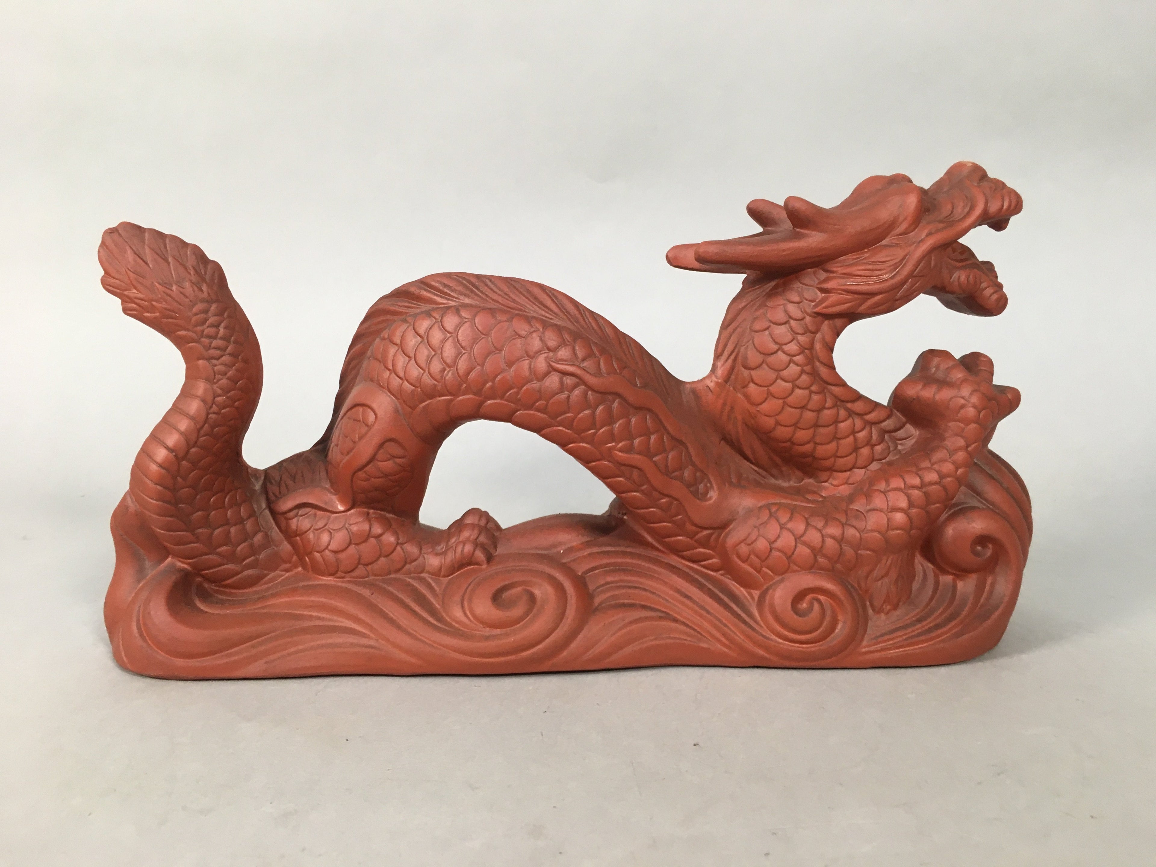 Japanese Ceramic Zodiac Dragon Statue Tokoname ware Vtg Pottery Okimono PX515
