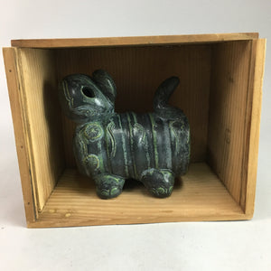 Japanese Ceramic Zodiac Rabbit Vtg Statue Okimono Pottery Oriental Box PX149