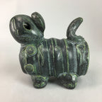 Japanese Ceramic Zodiac Rabbit Vtg Statue Okimono Pottery Oriental Box PX149