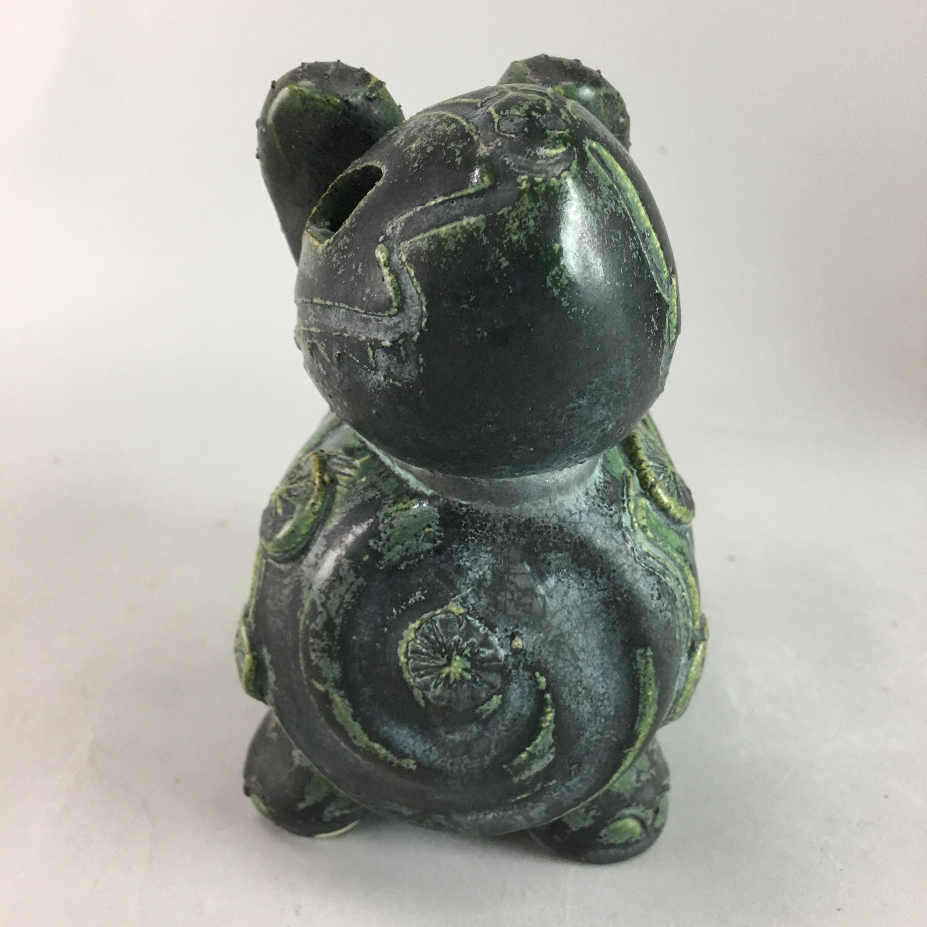 Japanese Ceramic Zodiac Rabbit Vtg Statue Okimono Pottery Oriental Box PX149