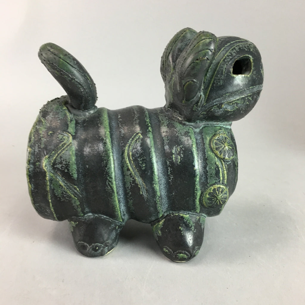 Japanese Ceramic Zodiac Rabbit Vtg Statue Okimono Pottery Oriental Box PX149