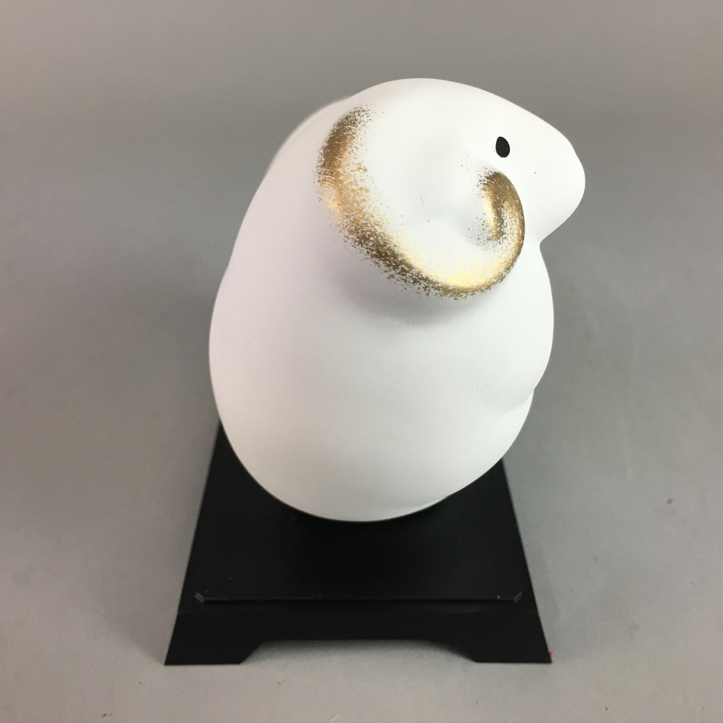 Japanese Ceramic Zodiac Sheep Statue Vtg Okimono White Display Oriental BD419