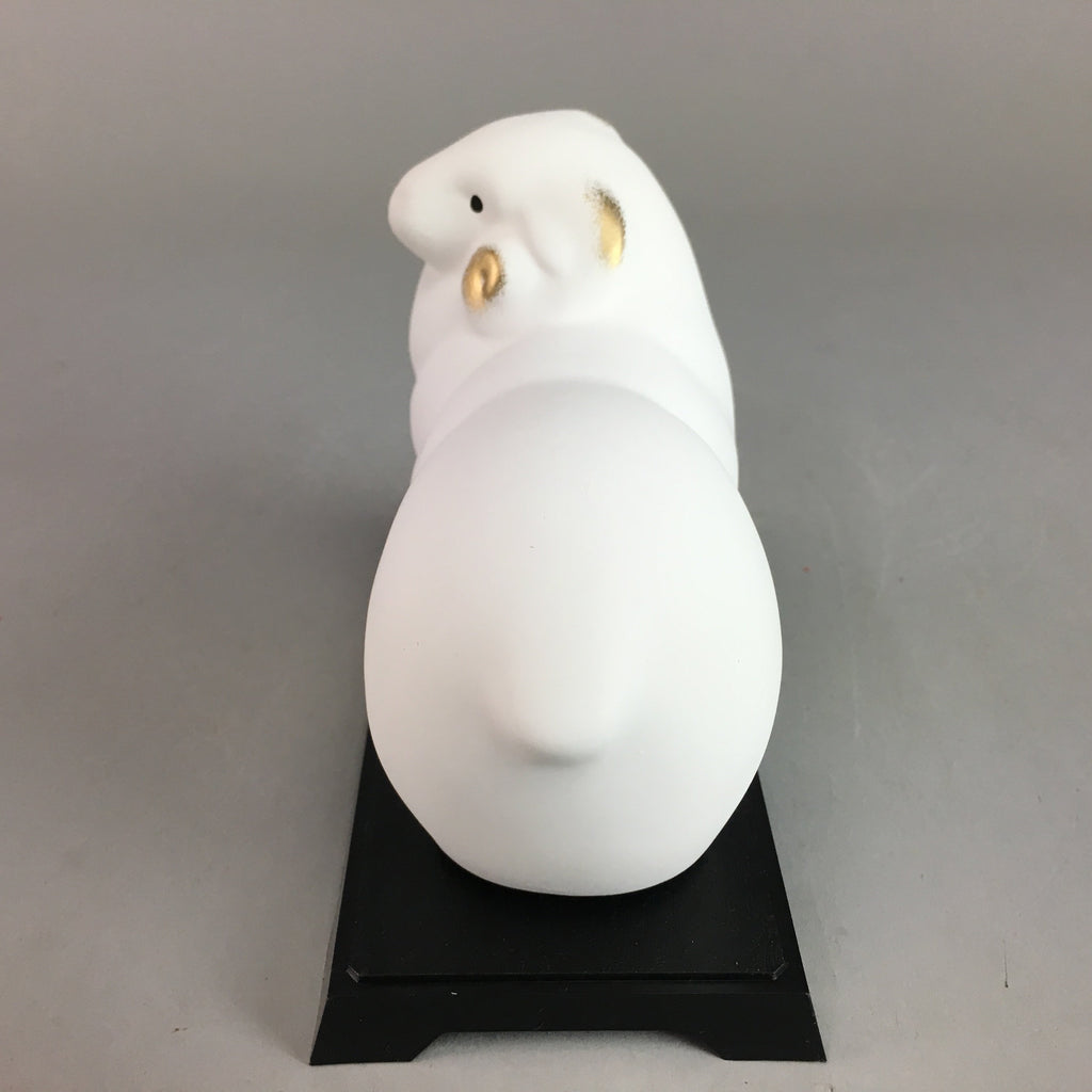 Japanese Ceramic Zodiac Sheep Statue Vtg Okimono White Display Oriental BD419