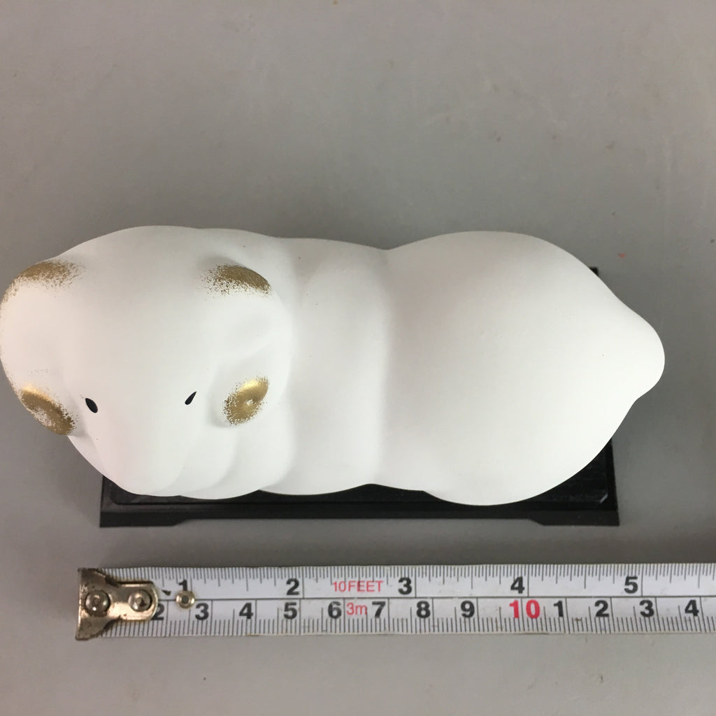 Japanese Ceramic Zodiac Sheep Statue Vtg Okimono White Display Oriental BD419