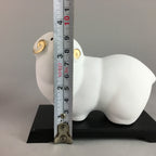 Japanese Ceramic Zodiac Sheep Statue Vtg Okimono White Display Oriental BD419