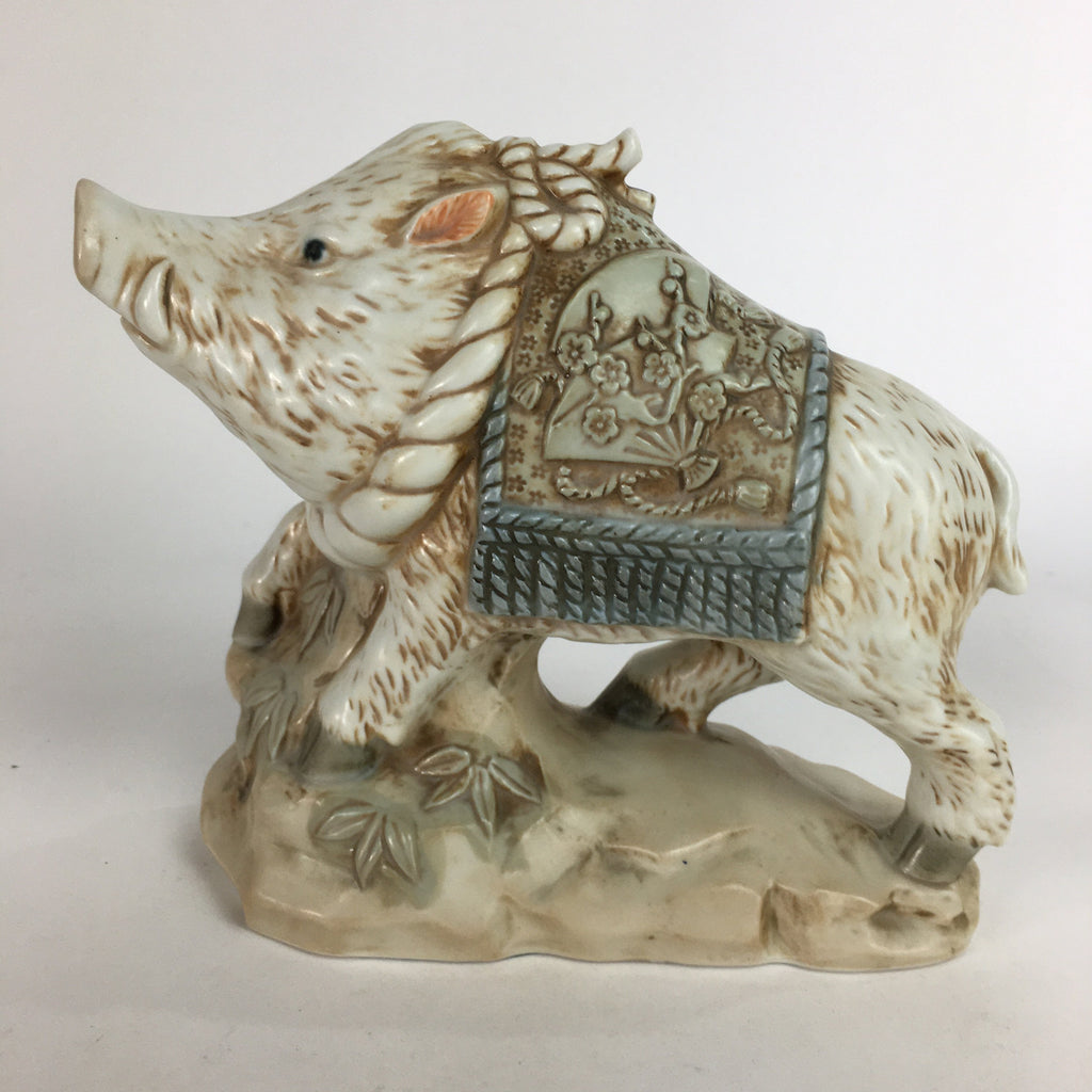 Japanese Ceramic Zodiac Symbol Boar Vtg Pottery Yakushi Kiln Inishishi BD647
