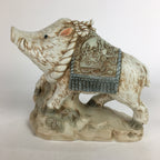Japanese Ceramic Zodiac Symbol Boar Vtg Pottery Yakushi Kiln Inishishi BD647