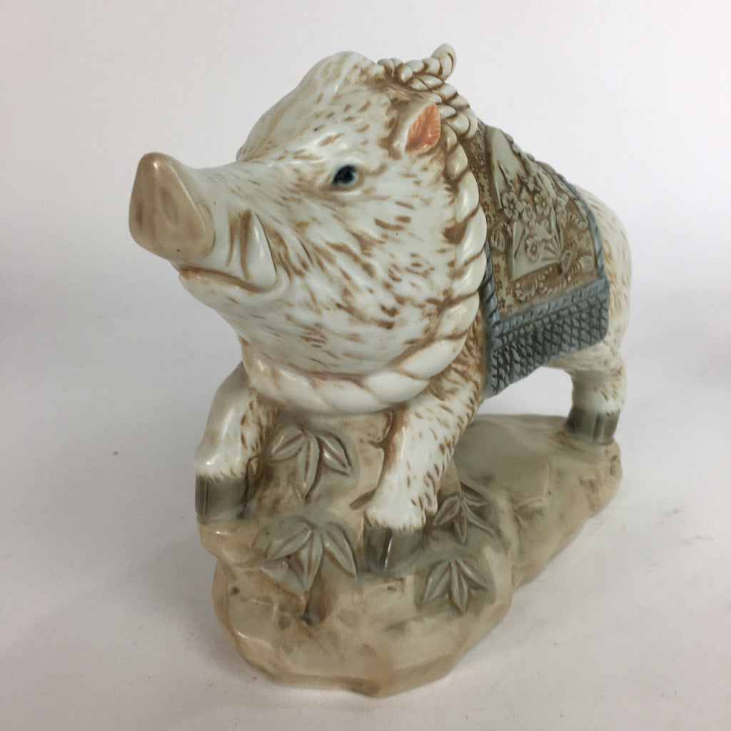 Japanese Ceramic Zodiac Symbol Boar Vtg Pottery Yakushi Kiln Inishishi BD647