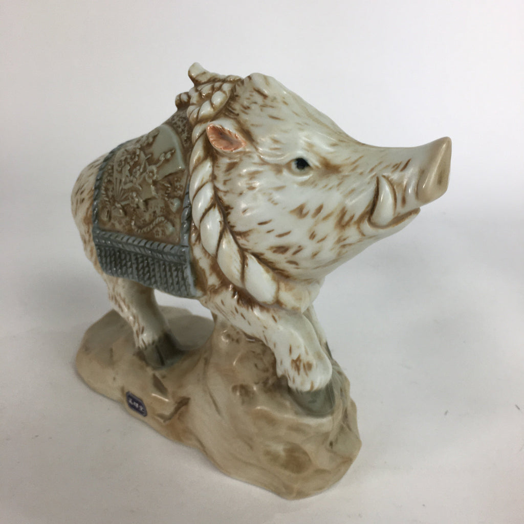 Japanese Ceramic Zodiac Symbol Boar Vtg Pottery Yakushi Kiln Inishishi BD647