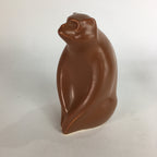 Japanese Ceramic Zodiac Symbol Monkey Vtg Pottery Brown Saru Figure BD649