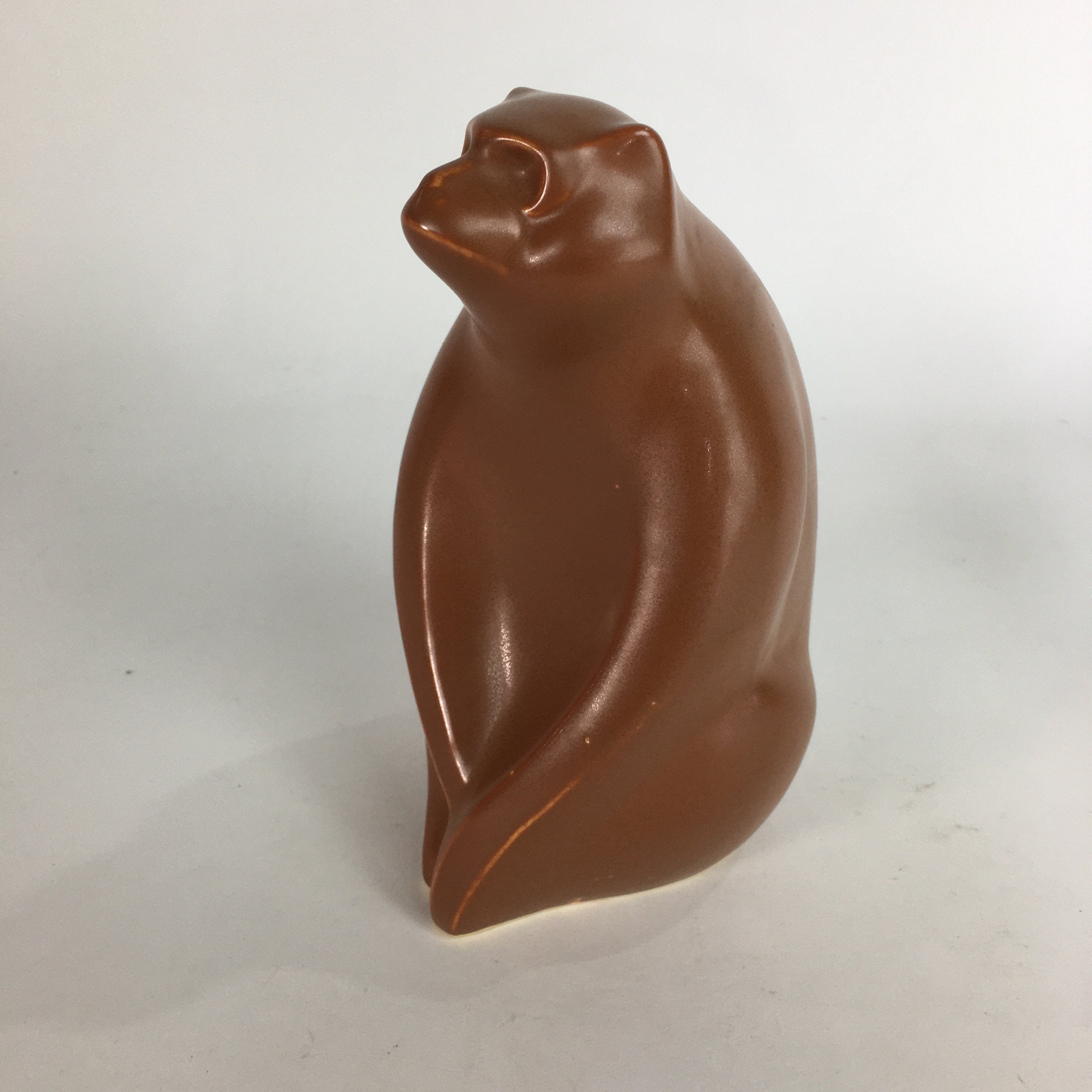 Japanese Ceramic Zodiac Symbol Monkey Vtg Pottery Brown Saru Figure BD649