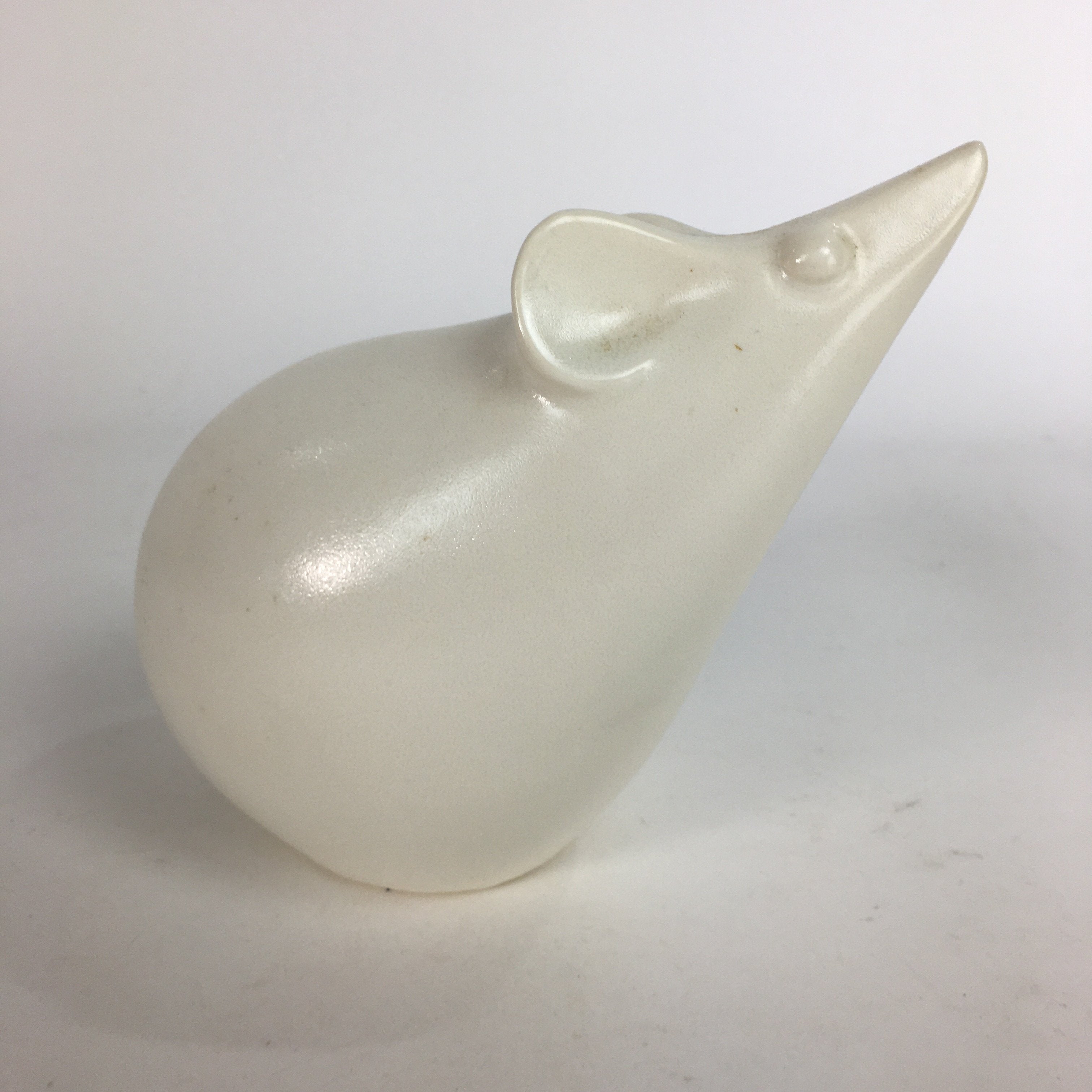 Japanese Ceramic Zodiac Symbol Mouse Vtg Pottery White Nezumi Figure BD648