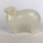 Japanese Ceramic Zodiac Symbol Sheep Vtg Pottery White Hitsuji Figure BD656