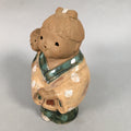 Japanese Ceramic kids Statue Vtg Kimono Girl Baby Babysitting Brown BD599