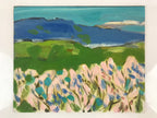 Japanese Cherry Blossom Mountain Oil Painting Landscape Original Unsigned FL172