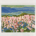 Japanese Cherry Blossom Mountain Oil Painting Signed Yoshihiro Hagino FL173