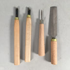 Japanese Chisel 4pc Set Nomi Carpentry Vtg Woodworking Tool Blade JK130