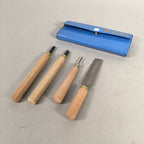 Japanese Chisel 4pc Set Nomi Carpentry Vtg Woodworking Tool Blade JK130