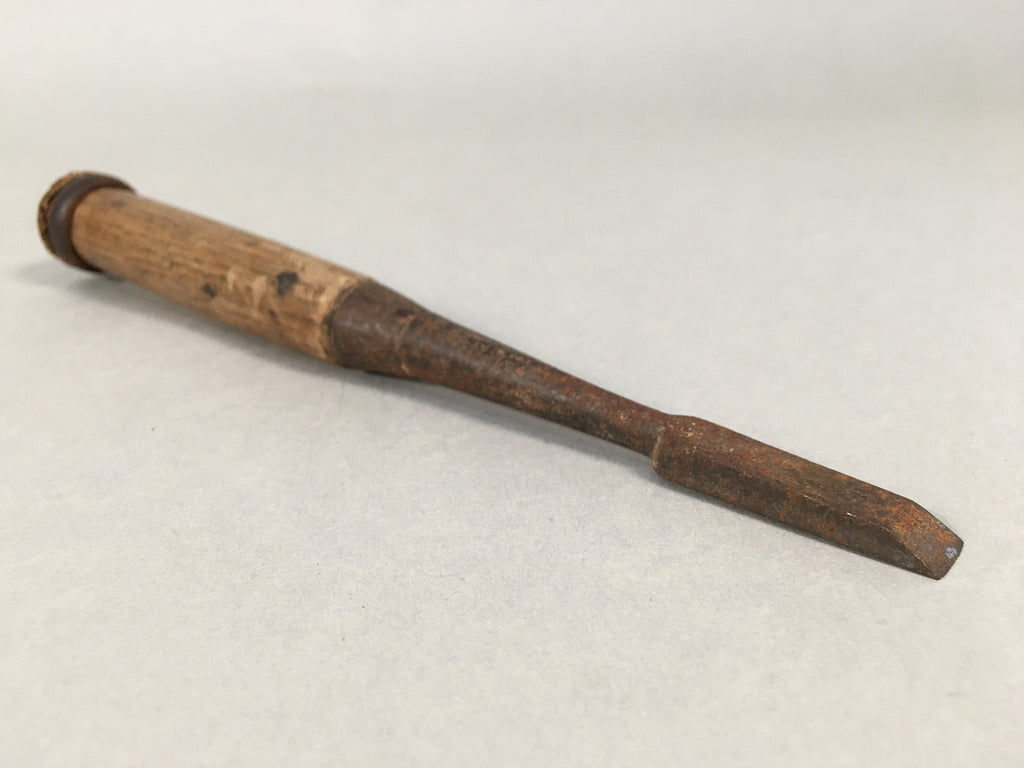 Japanese Chisel Nomi Carpentry Vtg Woodworking Tool 18.3cm Blade 8mm T171