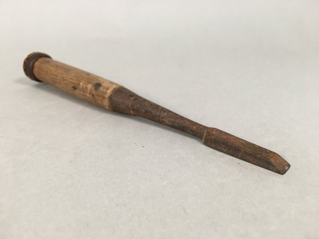 Japanese Chisel Nomi Carpentry Vtg Woodworking Tool 18.3cm Blade 8mm T171