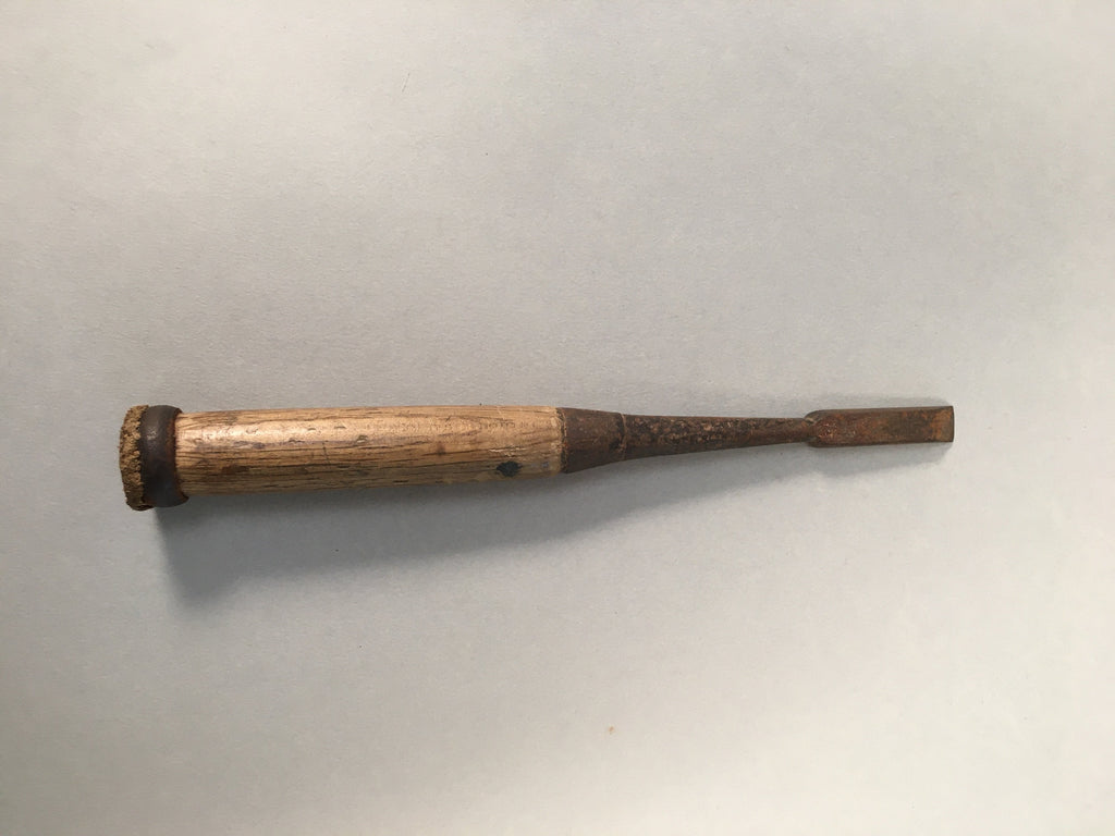 Japanese Chisel Nomi Carpentry Vtg Woodworking Tool 18.3cm Blade 8mm T171