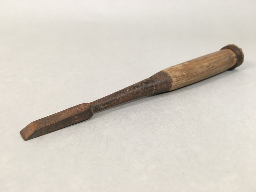 Japanese Chisel Nomi Carpentry Vtg Woodworking Tool 18.3cm Blade 8mm T171