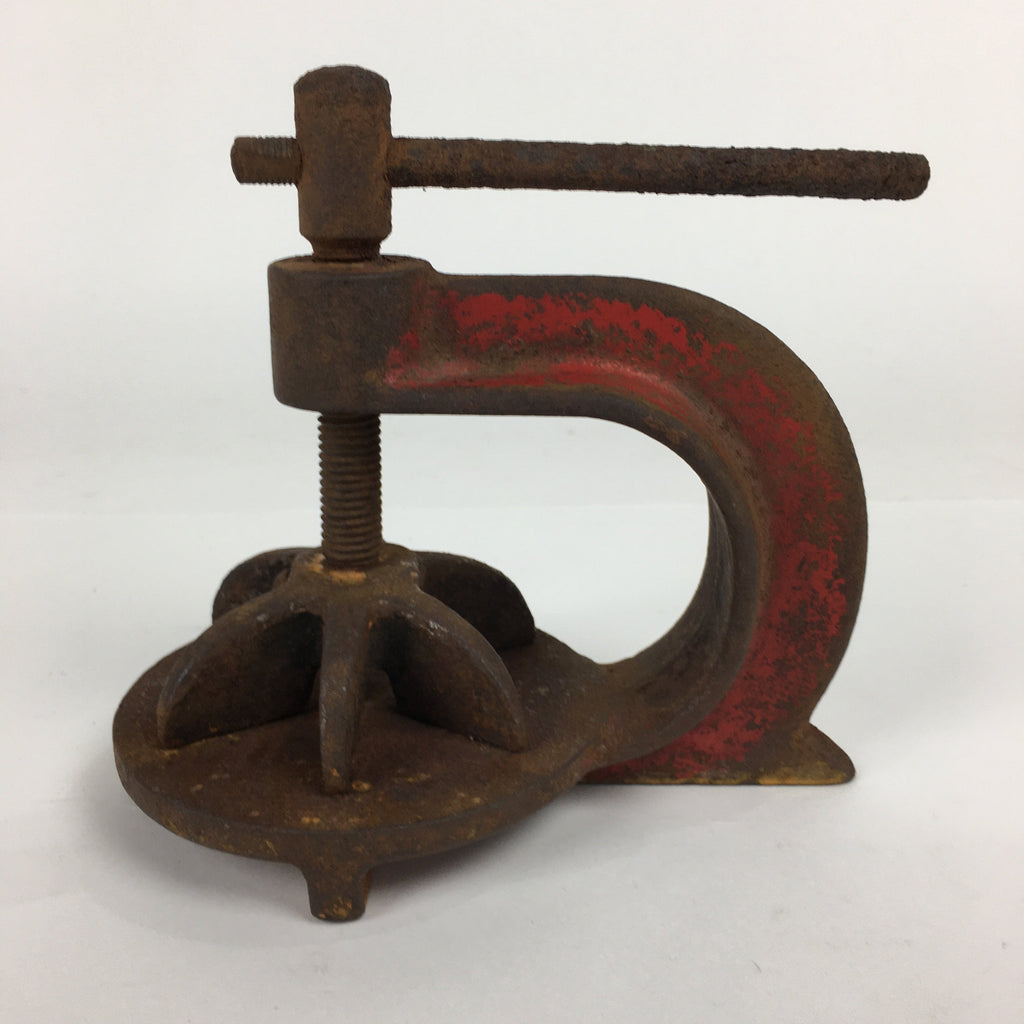 Japanese Clamp Carpentry Tool Vtg Woodworking Fixed Compression Iron Metal T213