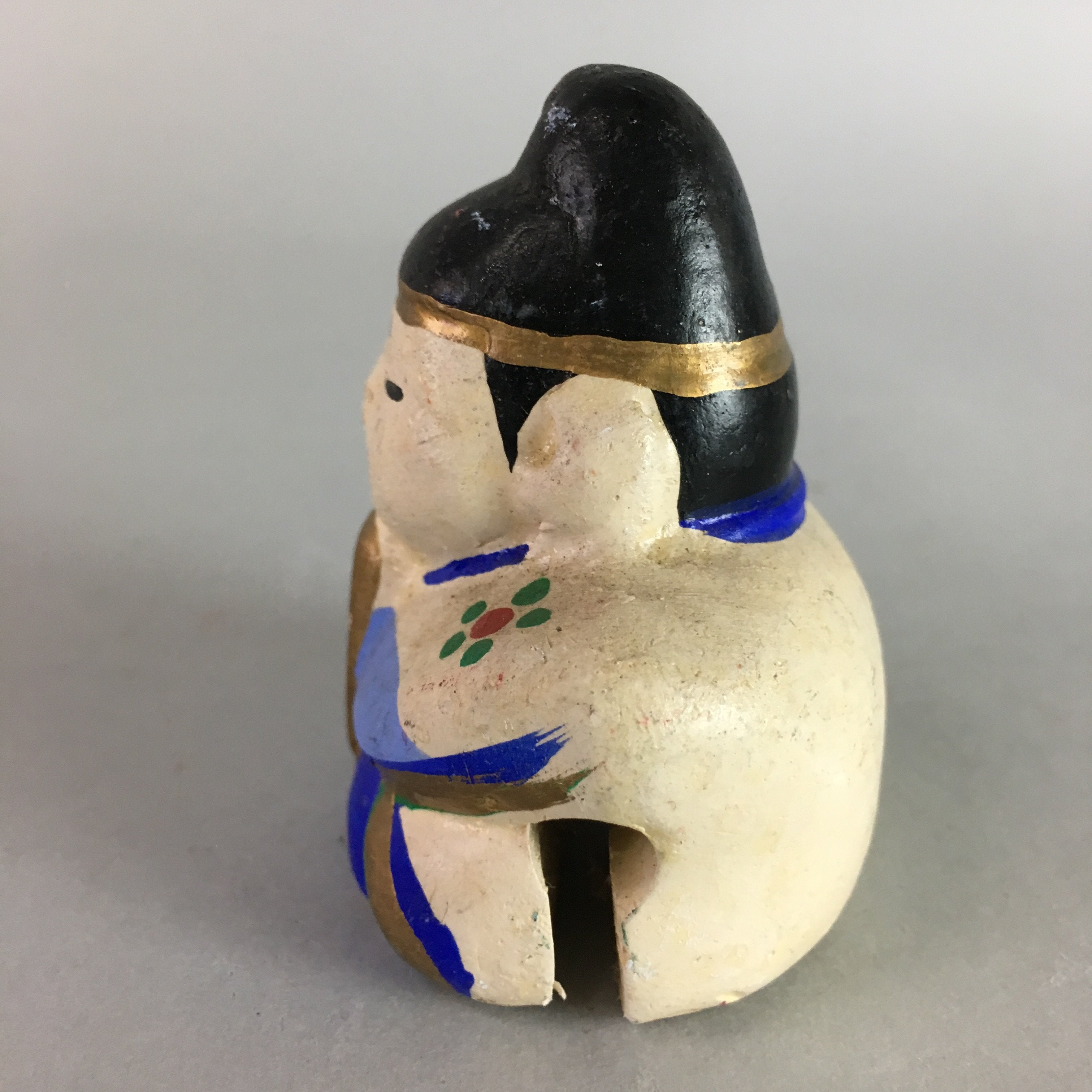 Japanese Clay Bell Dorei Ceramic Kimono Girl Lucky Charm Pottery DR228