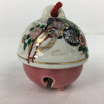 Japanese Clay Bell Dorei Kutani Ware Vtg Ceramic Doll Rickshaw Flower DR353