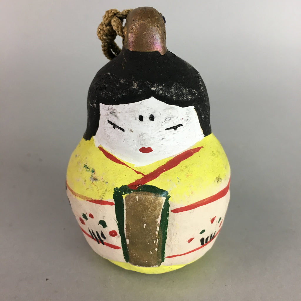 Japanese Clay Bell Dorei Pottery Ceramic Kimono Girl Lucky Charm Pottery DR200