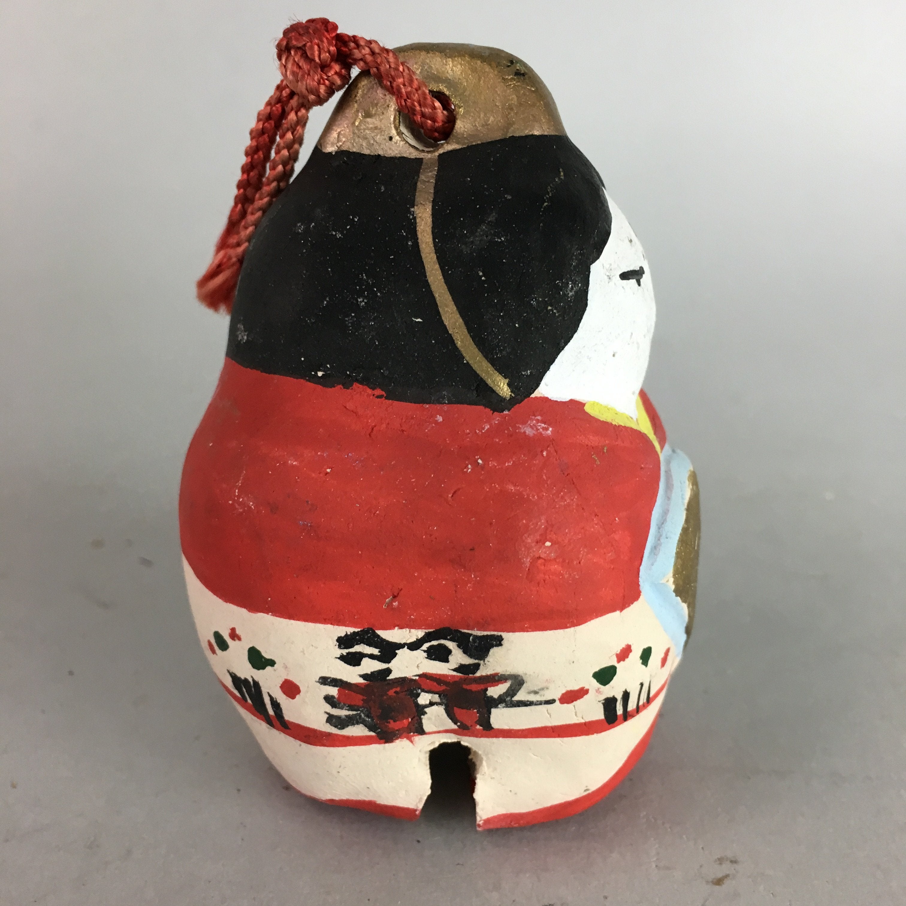 Japanese Clay Bell Dorei Pottery Ceramic Kimono Girl Lucky Charm Pottery DR201