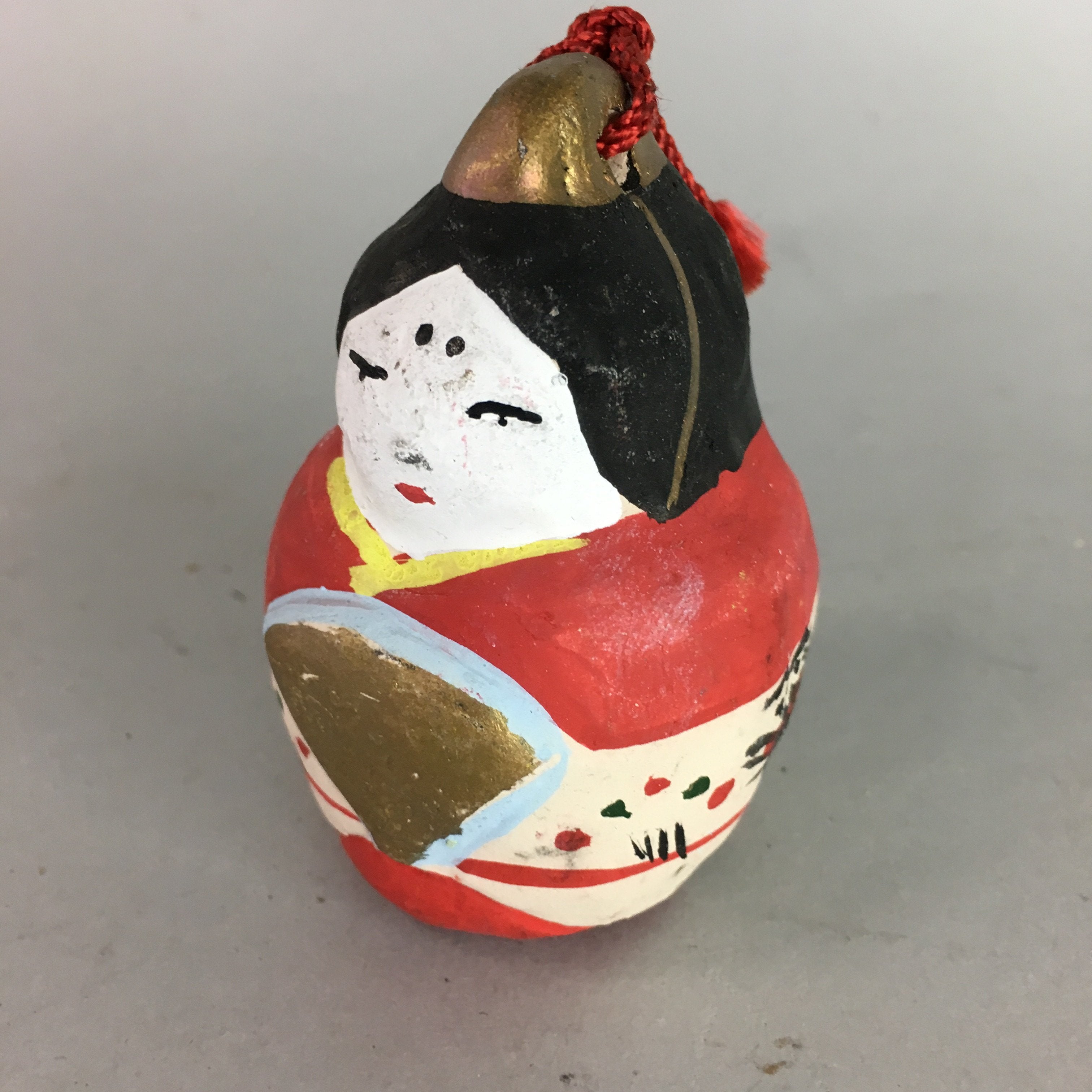 Japanese Clay Bell Dorei Pottery Ceramic Kimono Girl Lucky Charm Pottery DR201
