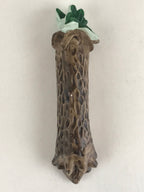 Japanese Clay Bell Dorei Tsuchi-Suzu Burdock Vegetable Ceramic Doll Amulet DR465