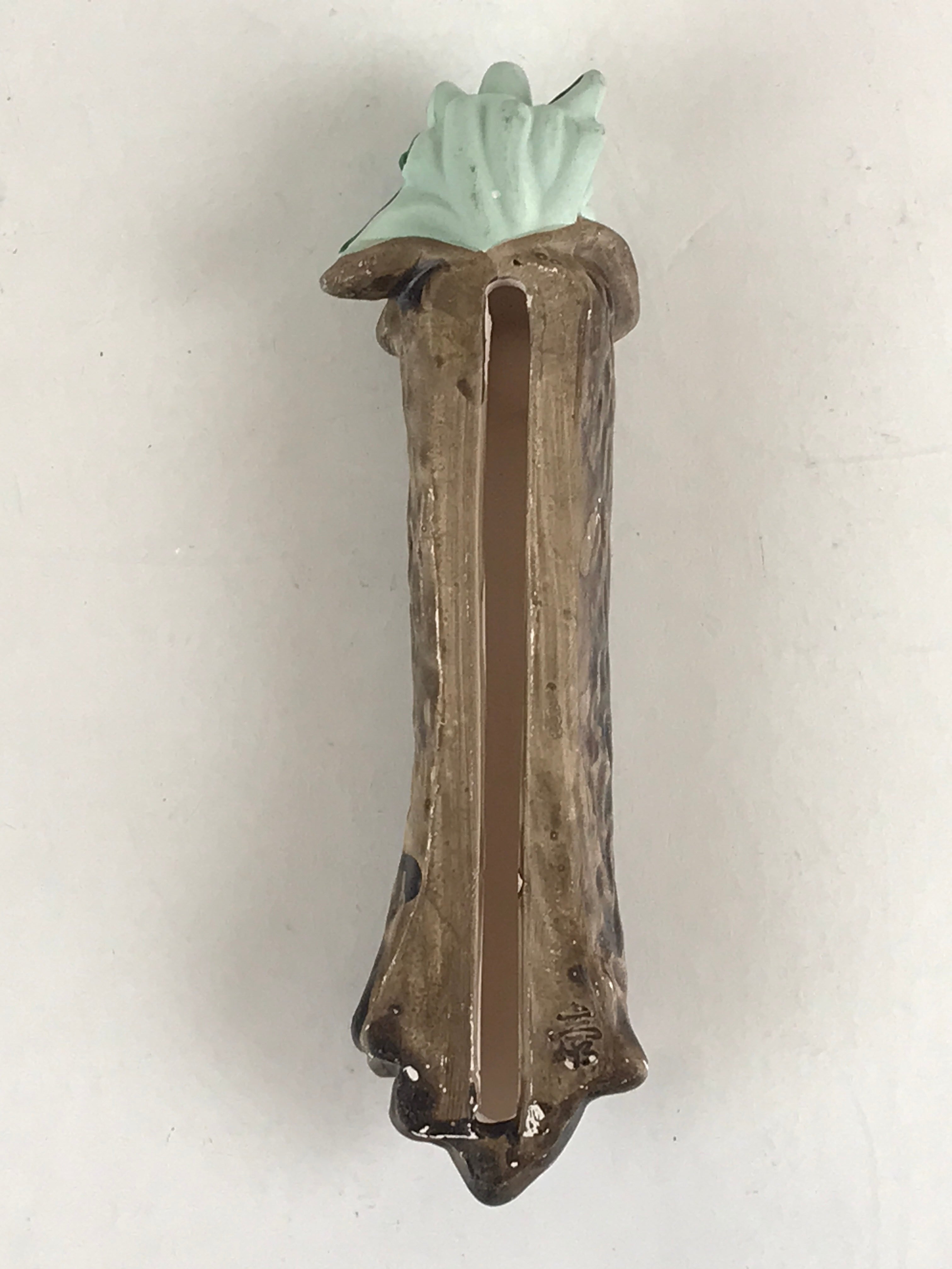 Japanese Clay Bell Dorei Tsuchi-Suzu Burdock Vegetable Ceramic Doll Amulet DR465
