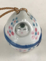 Japanese Clay Bell Dorei Tsuchi-Suzu Ceramic Baby Vtg Porcelain White Amulet DR4