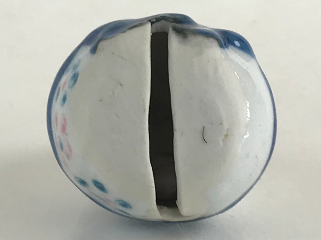 Japanese Clay Bell Dorei Tsuchi-Suzu Ceramic Baby Vtg Porcelain White Amulet DR4