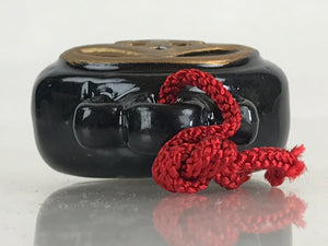 Japanese Clay Bell Dorei Tsuchi-Suzu Ceramic Doll Crest Gold Monrin Amulet DR425