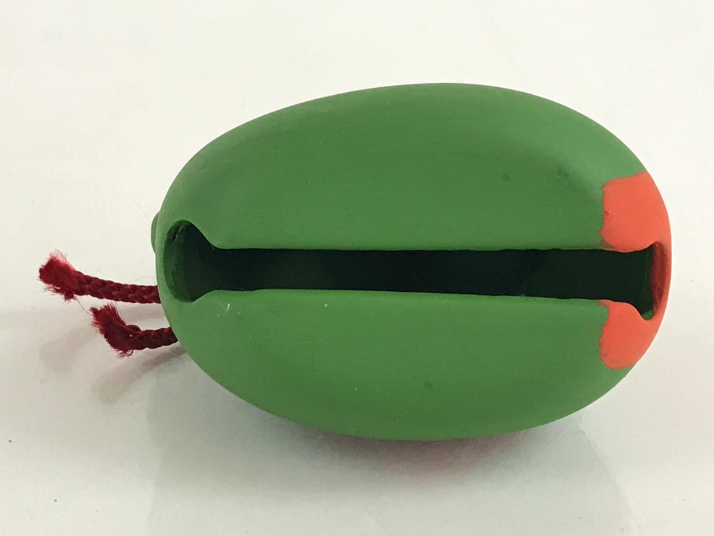 Japanese Clay Bell Dorei Tsuchi-Suzu Ceramic Doll Zodiac Green Dragon Amulet DR4