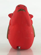 Japanese Clay Bell Dorei Tsuchi-Suzu Ceramic Doll Zodiac Symbol Red Cow Amulet D