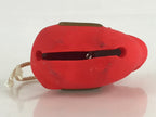 Japanese Clay Bell Dorei Tsuchi-Suzu Ceramic Doll Zodiac Symbol Red Cow Amulet D