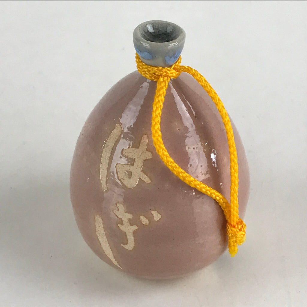 Japanese Clay Bell Dorei Tsuchi-Suzu Ceramic Hagi Ware Vtg Sake Bottle Amulet DR