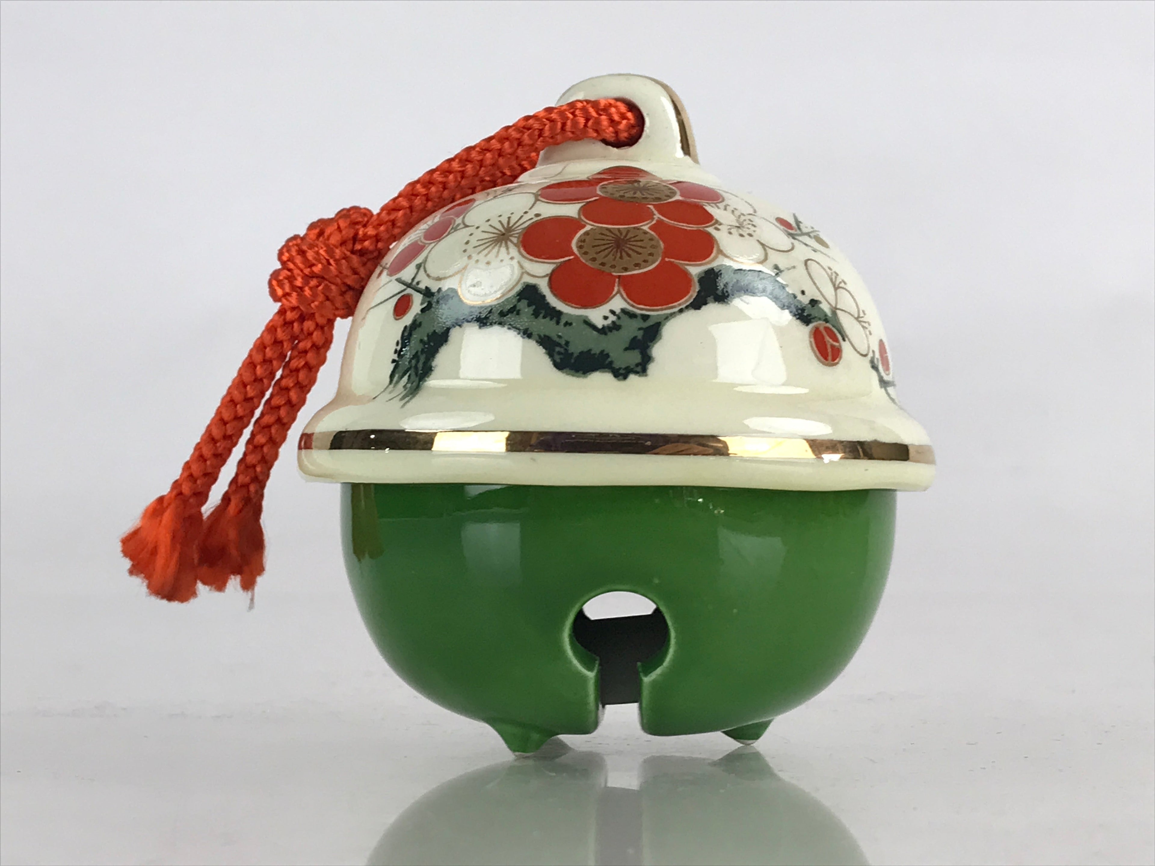 Japanese Clay Bell Dorei Tsuchi-Suzu Ceramic Kutani Ware Izumi Doll Vtg Amulet DR430