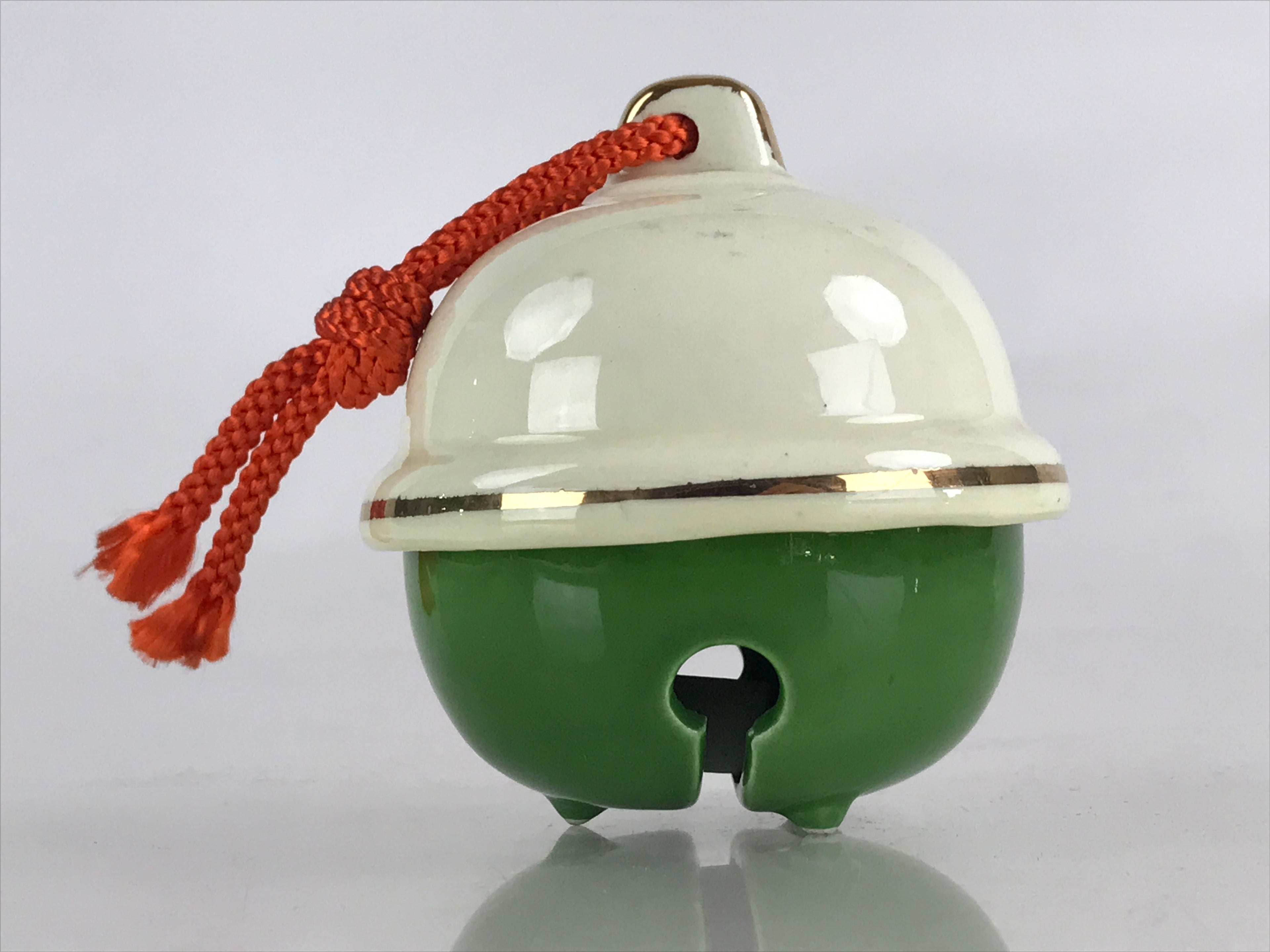 Japanese Clay Bell Dorei Tsuchi-Suzu Ceramic Kutani Ware Izumi Doll Vtg Amulet DR430