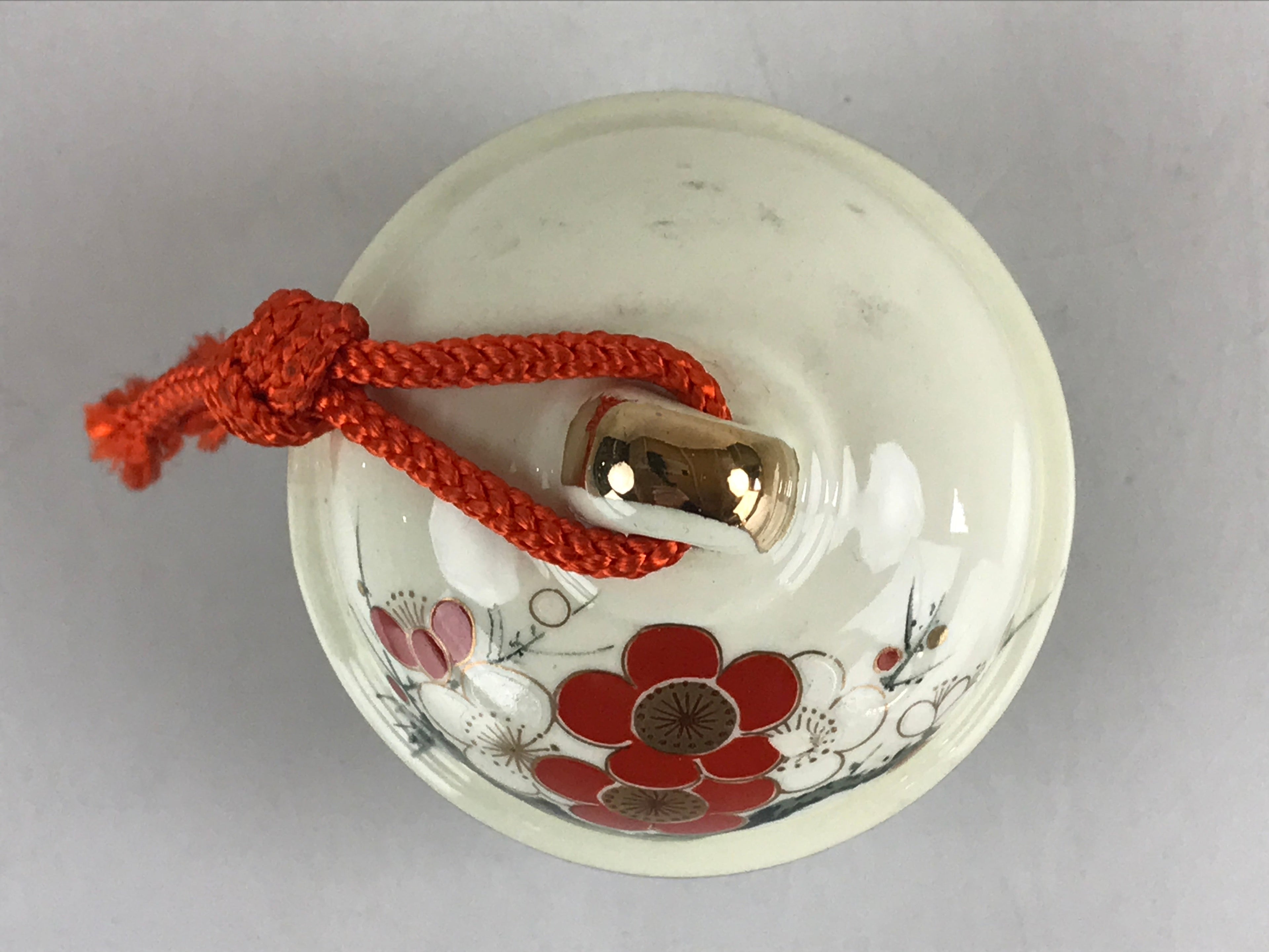 Japanese Clay Bell Dorei Tsuchi-Suzu Ceramic Kutani Ware Izumi Doll Vtg Amulet DR430