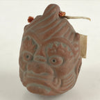 Japanese Clay Bell Dorei Tsuchi-Suzu Ceramic Raijin God Of Thunder Vtg Amulet DR