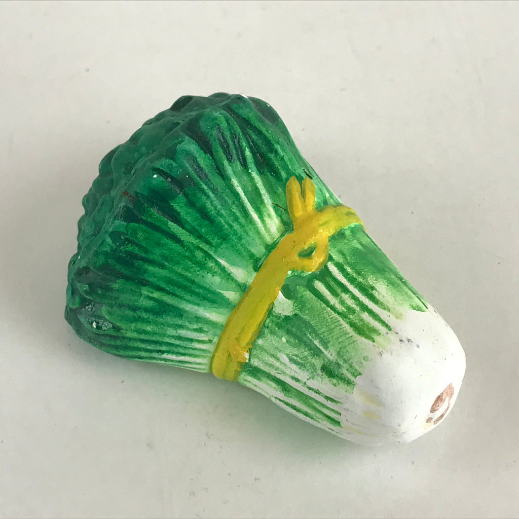 Japanese Clay Bell Dorei Tsuchi-Suzu Chinese Cabbage Vegetable Ceramic Amulet DR