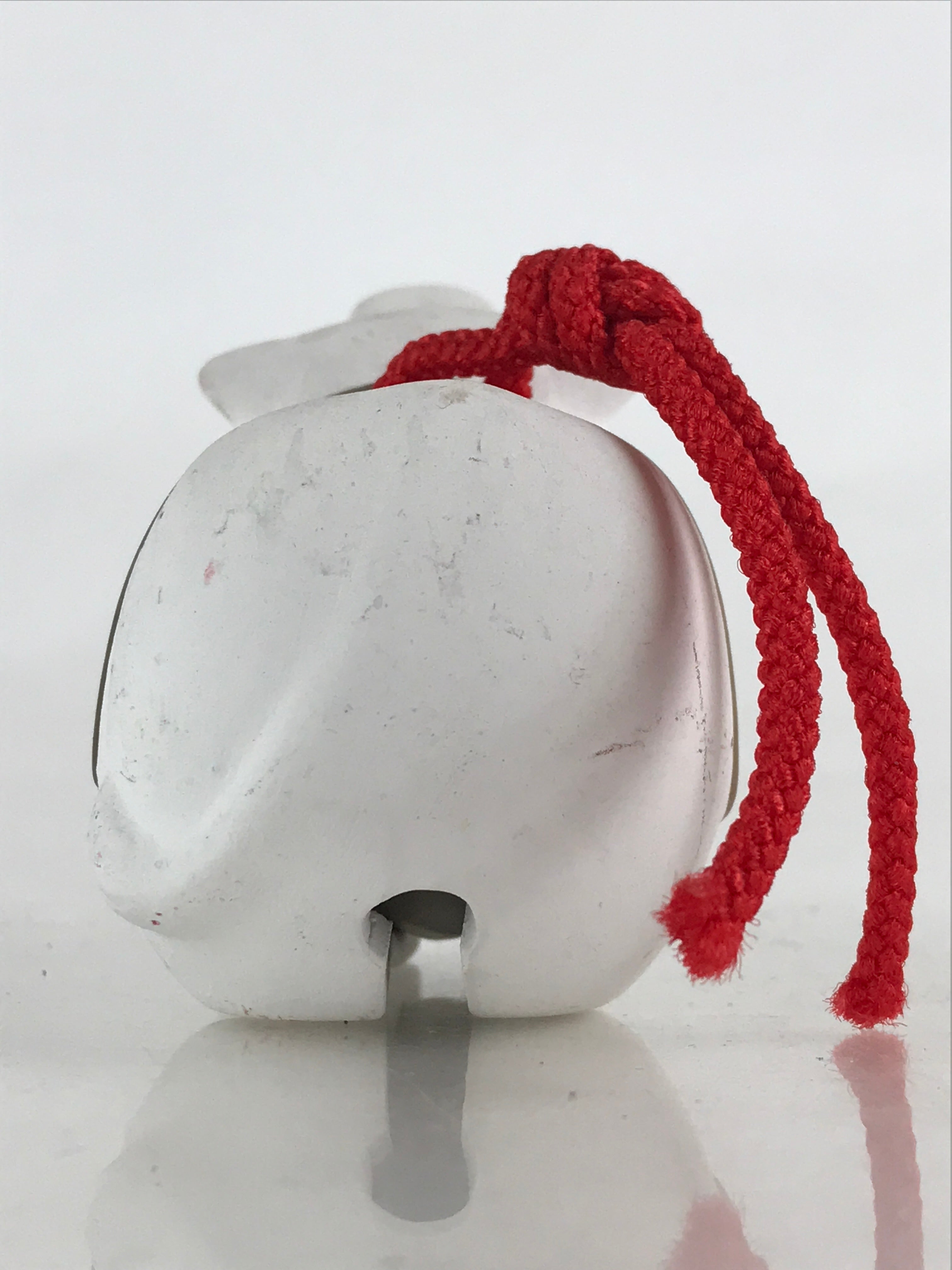 Japanese Clay Bell Dorei Tsuchi-Suzu Doll Zodiac Symbol White Cow Amulet DR438