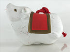 Japanese Clay Bell Dorei Tsuchi-Suzu Doll Zodiac Symbol White Cow Amulet DR438